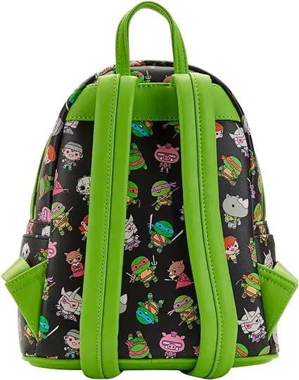 LOUNGEFLY Teenage Mutant Ninja Turtles Sewer Cap AOP Womens Double Strap Shoulder Bag Purse