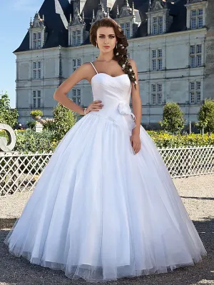 Luolandi Ball Gown Wedding Dresses Sweetheart Neckline Floor Length Tulle Sleeveless Long