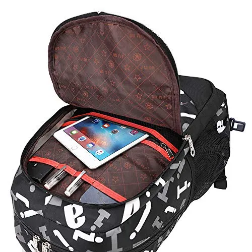 Meetbelify 3pcs Kids Rolling Backpacks Luggage Six Wheels Trolley School Bags ... (Black)
