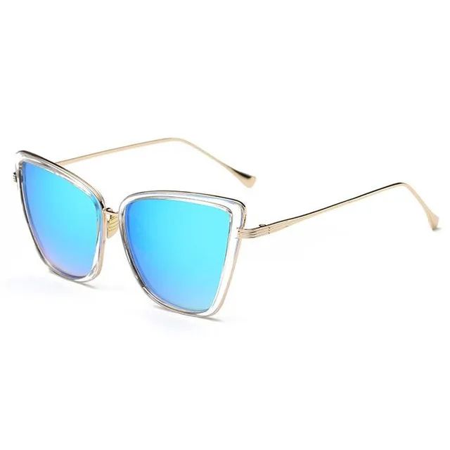 Metal Retro Oversized Sunglasses Women Cat Eye Sun Glasses