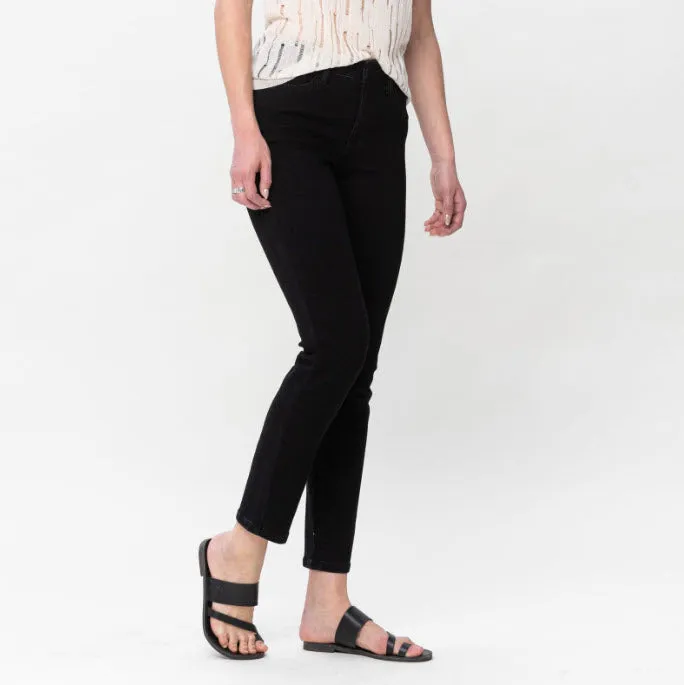 Mid-Rise Black Slim Fit Jeans