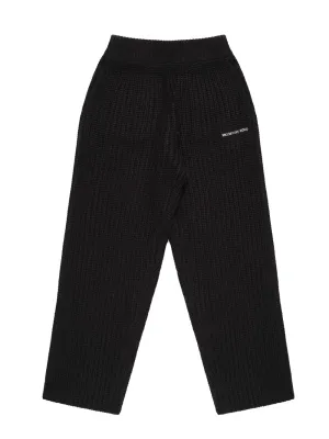 MKI MIYUKI ZOKU Chunky Rib Knit Wide Leg Joggers Black