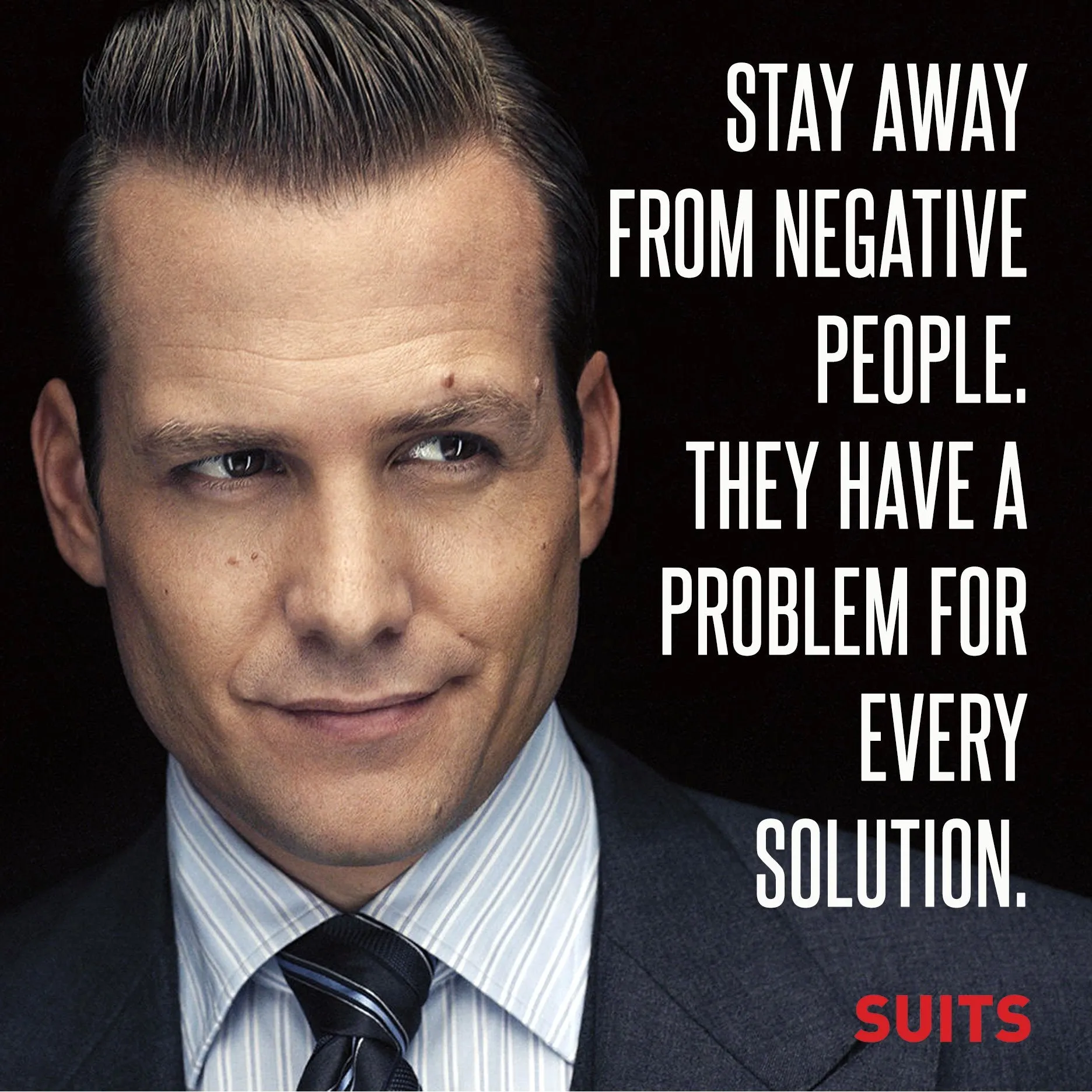 Motivational Poster - Art from SUITS - Stay away from negative people - Harvey Specter Inspirational Quote - Canvas Prints