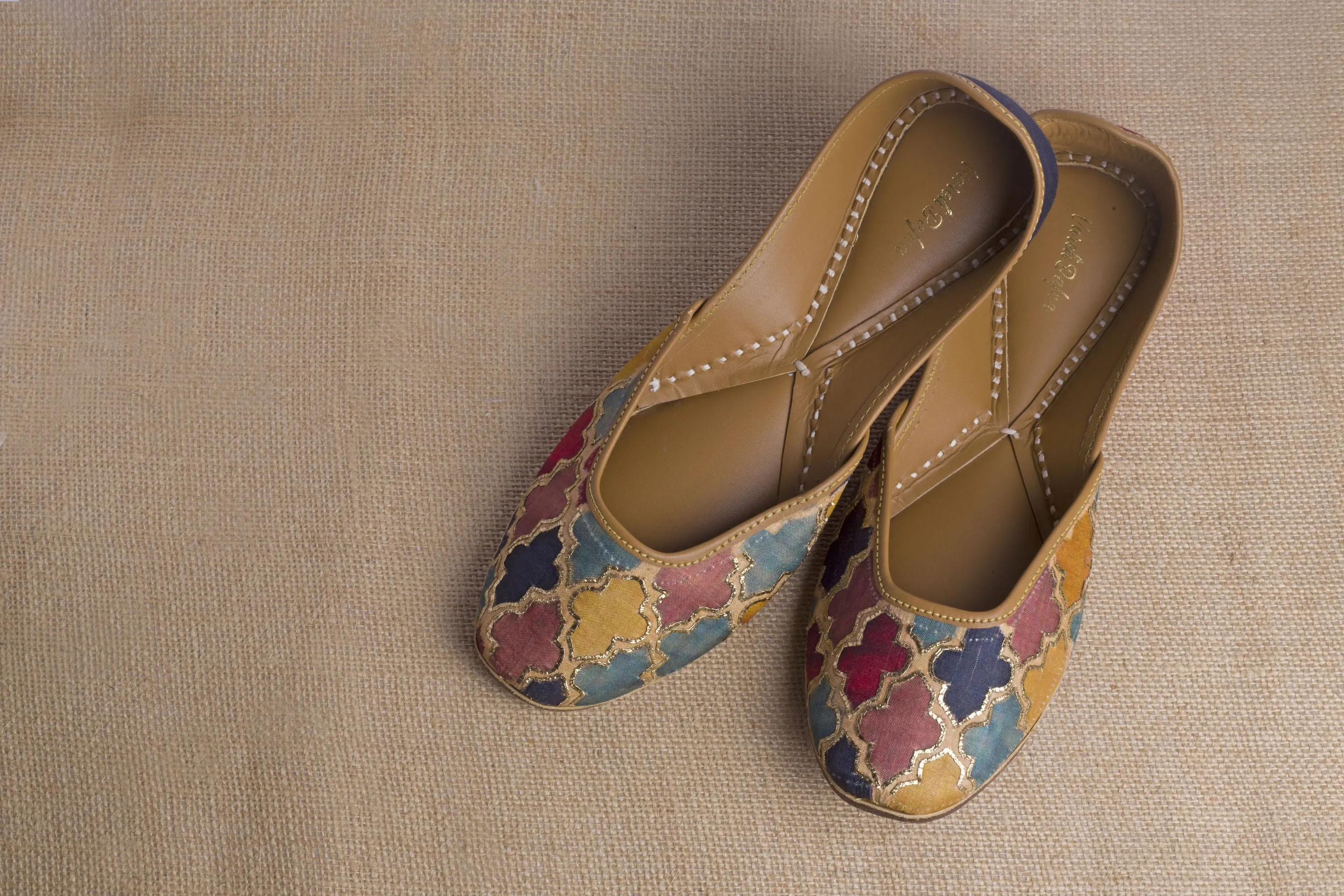Multi Colour Hand embroidered Juttis