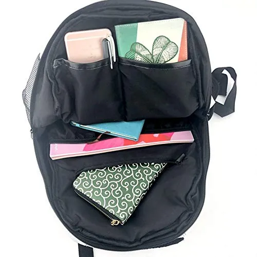 Multifunctional Casual Backpack,Back To The 80's Eighties, Funky Memphis Pattern Design,Adult Teens College Double Shoulder Pack Travel Sports Bag Computer Notebooks