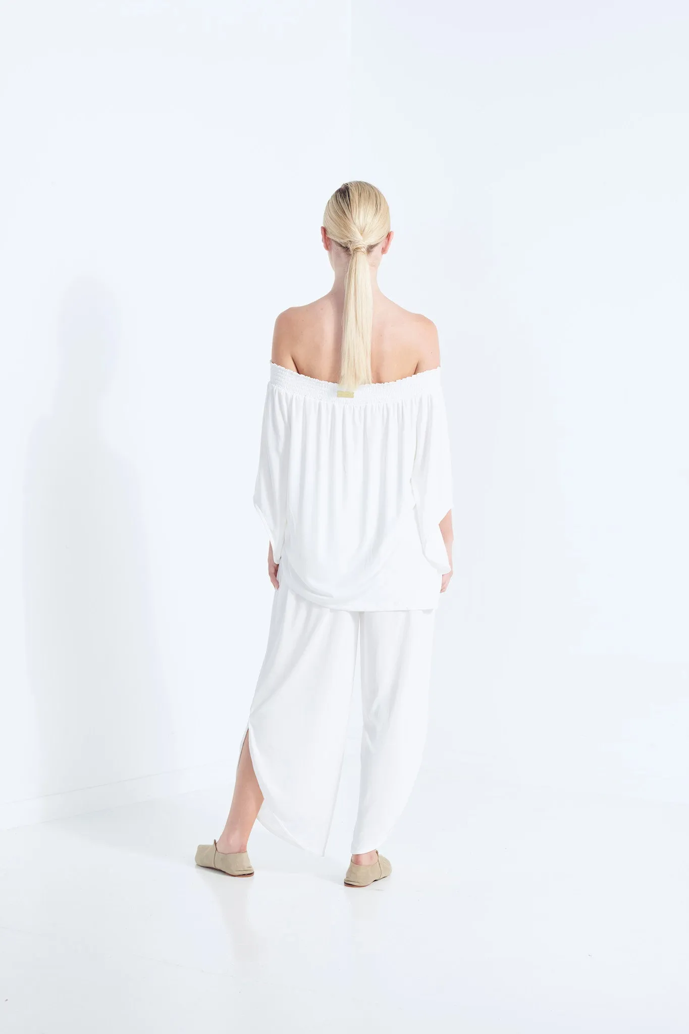 Naevia Off the Shoulder Top - White Dew (Plus Size)