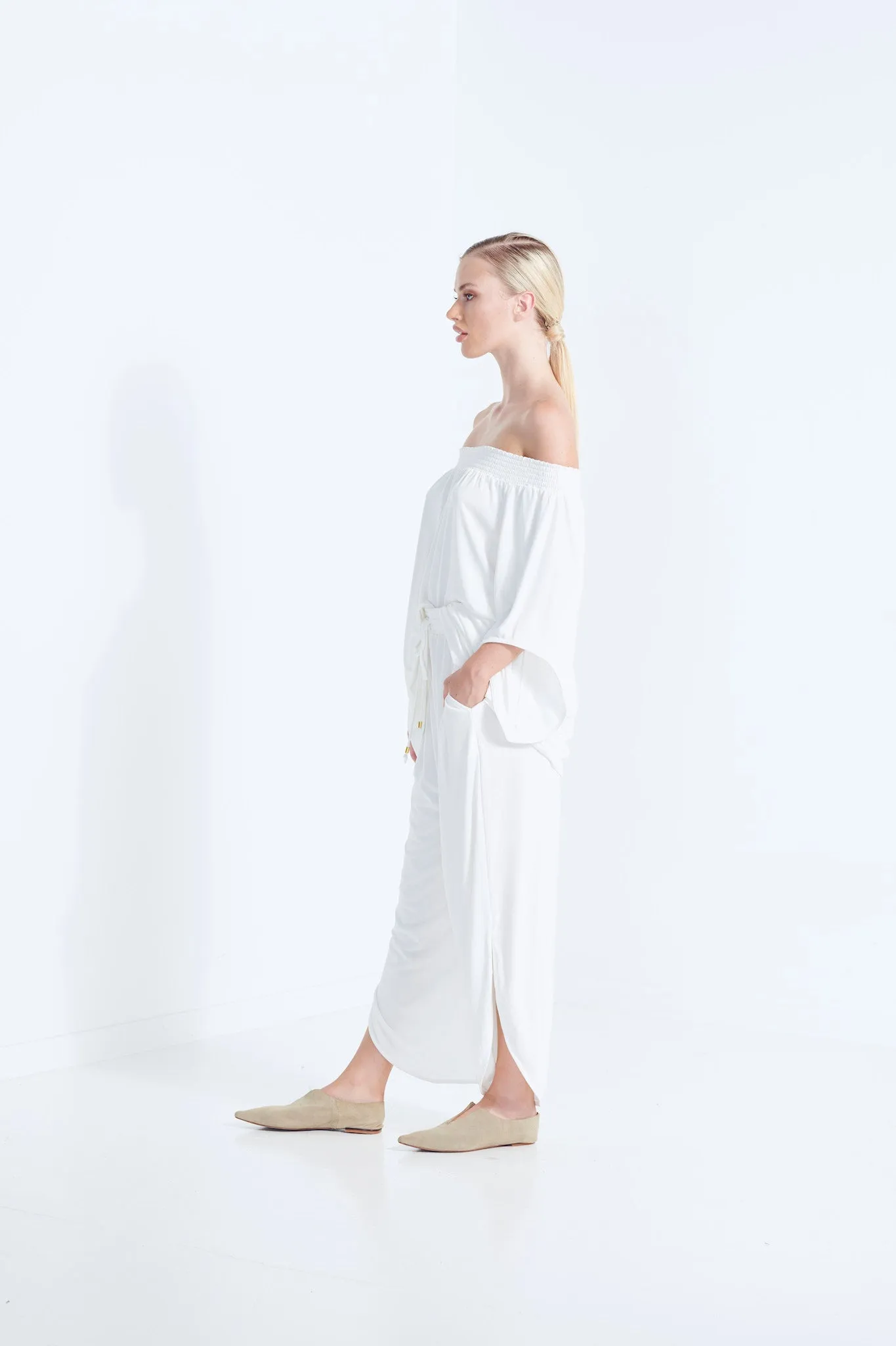 Naevia Off the Shoulder Top - White Dew (Plus Size)