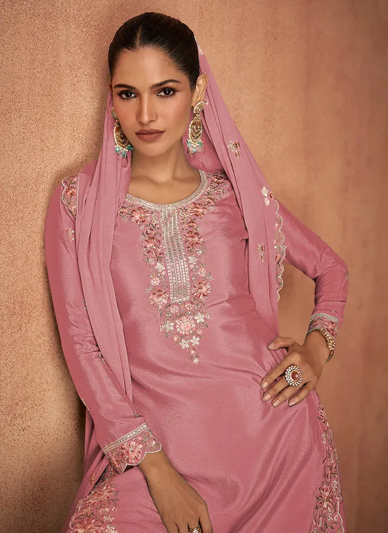 Outstanding Designer Embroidered Party Wear Sharara Suit