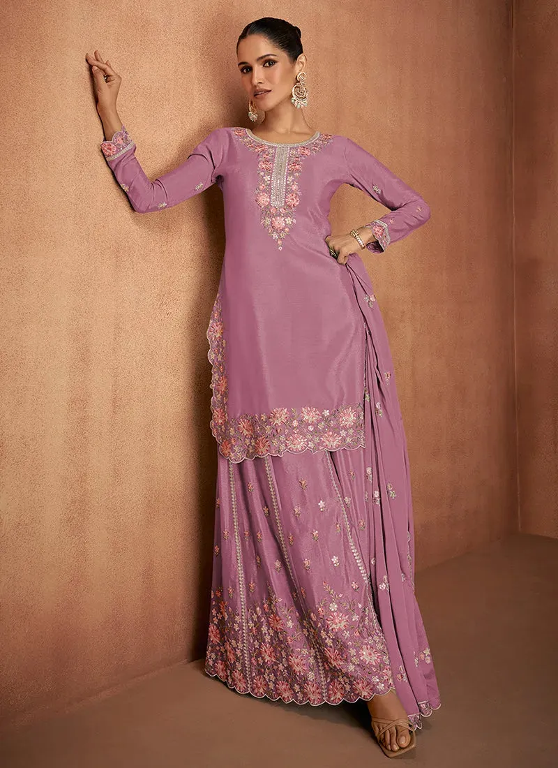 Outstanding Designer Embroidered Party Wear Sharara Suit