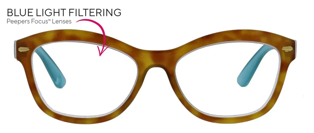 PEEPERS READING GLASSES MONTEREY BAY HONEY TORTOISE TEAL