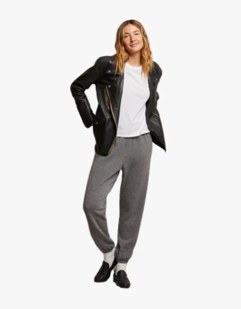 Perfect White Tee Stevie Fleece Easy Sweatpants in Dark Heather Grey