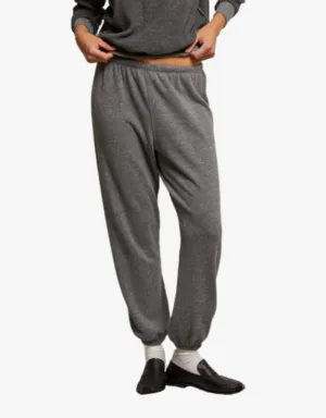 Perfect White Tee Stevie Fleece Easy Sweatpants in Dark Heather Grey