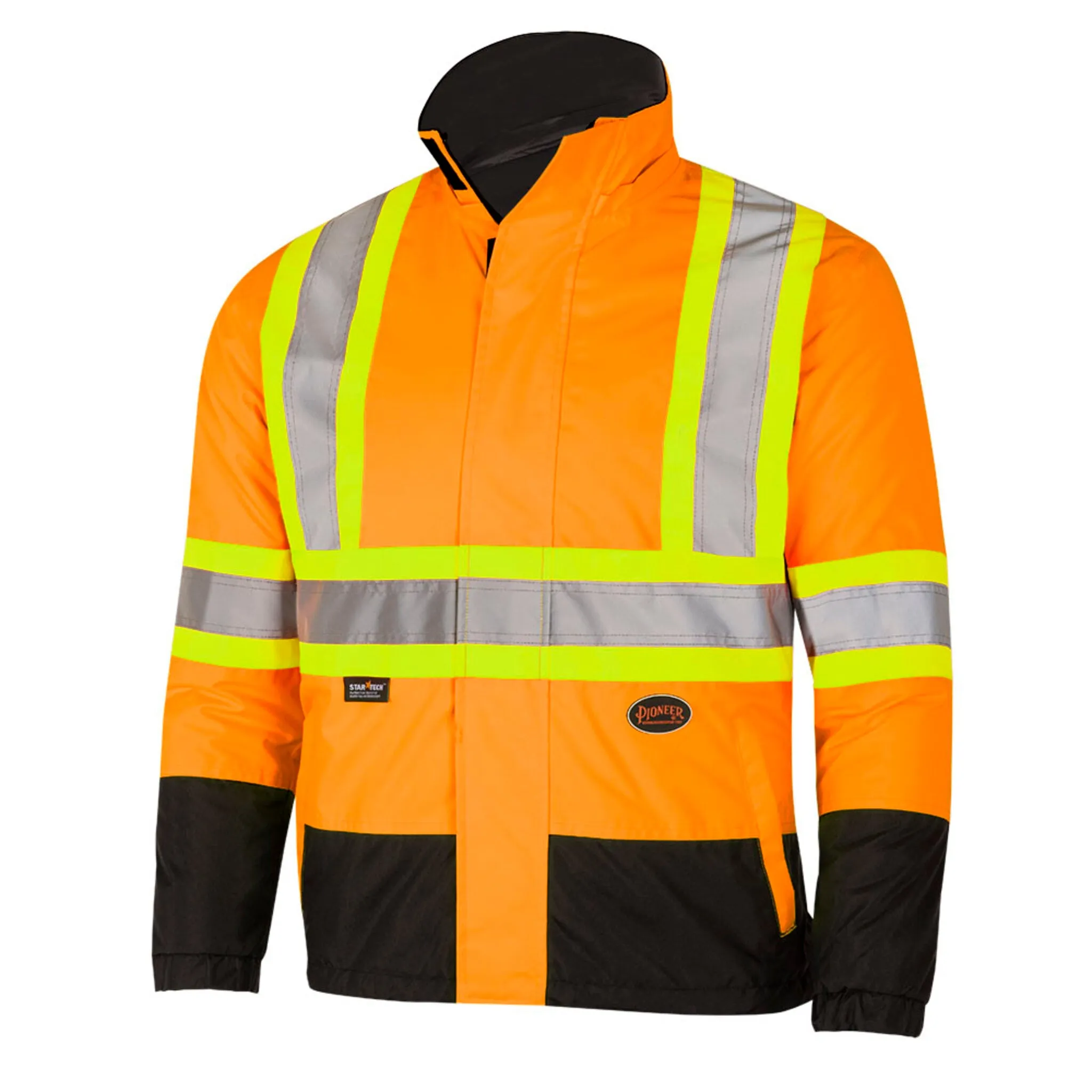 Pioneer Men's Hi-Vis Reversible Safety Jacket | Waterproof, Breathable, Reflective, Dual-Sided Design | Versatile Workwear | Sizes S-4XL