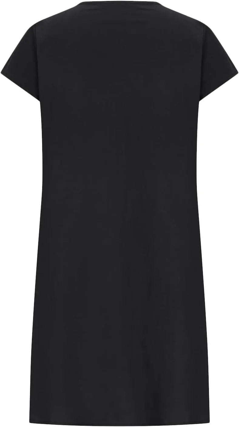 Pleated Cotton Linen Dresses for Women 2024 Knee Length Dress Plus Size Short Sleeve Shift Sundress Casual Beachwear