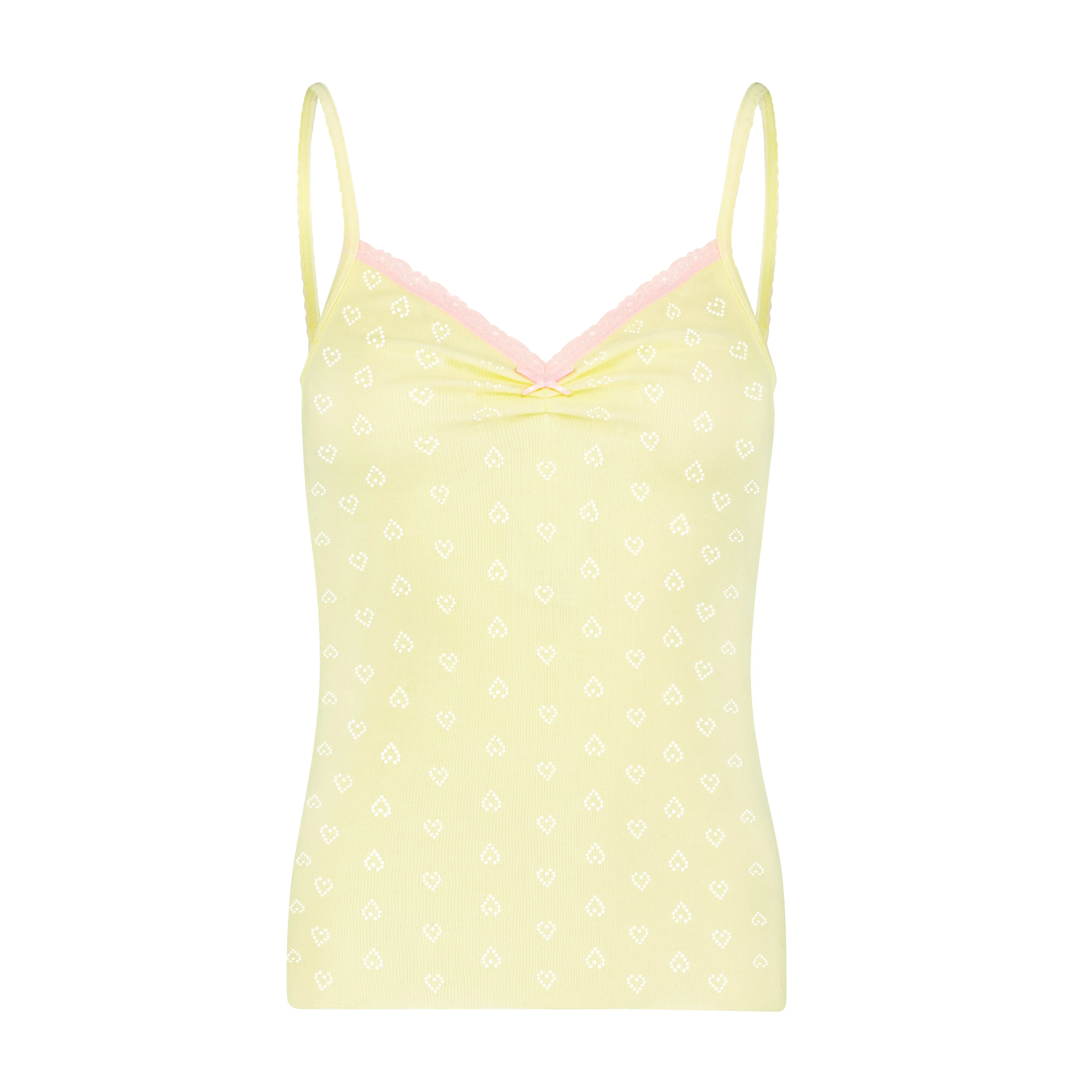 Polkadot DARCY BALLET CAMISOLE Lemon Yellow Vintage Hearts