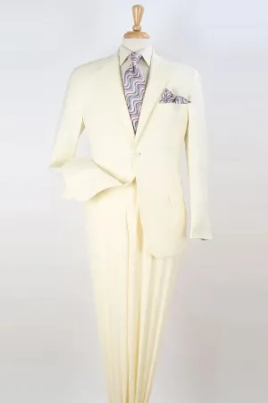 "Apollo King Men's Modern Fit Ivory Poplin Suit"