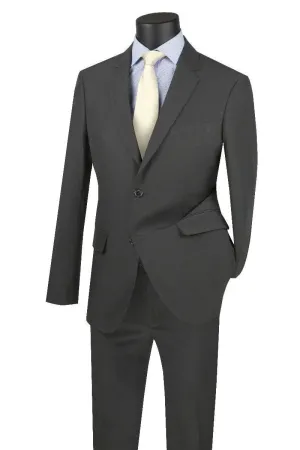 "Charcoal Grey Wool-Blend Suit: Apollo King Modern Fit"