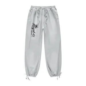 Royal-tz (Light Gray)Streetwear Heavyweight 445G Ombre Washed Drawstring Waist Fleece Joggers Universal Fit