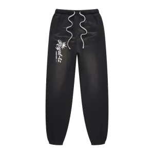 Royal-tz Men's (Black)Streetwear Monkey Washed Dyed Fleece Joggers
