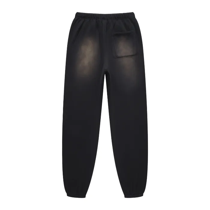 Royal-tz Men's (Black)Streetwear Monkey Washed Dyed Fleece Joggers