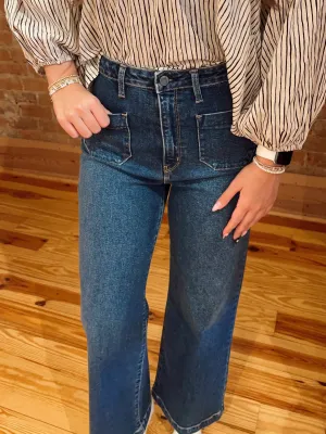 Sailor Pocket Wide Leg - Dark Denim
