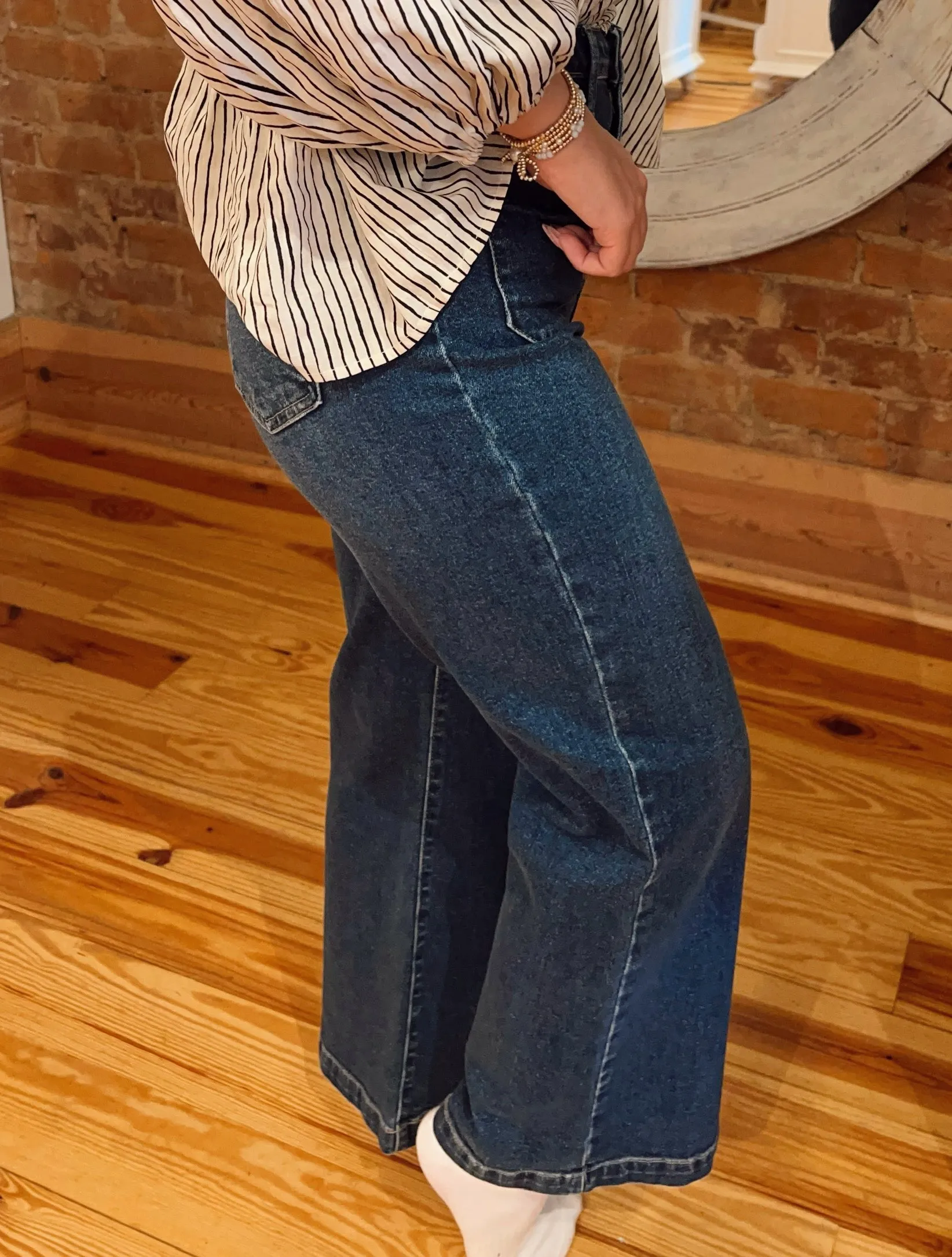 Sailor Pocket Wide Leg - Dark Denim