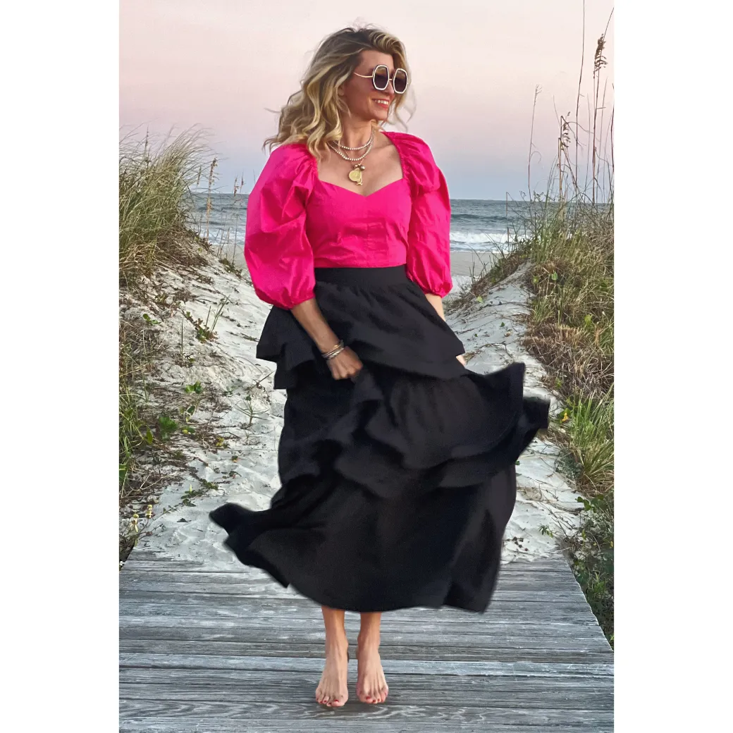 SAMPLE - Balloon Sleeve Bustier - Fuchsia