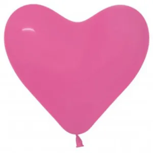 Sempertex 28cm Fuchsia Latex Heart Balloons