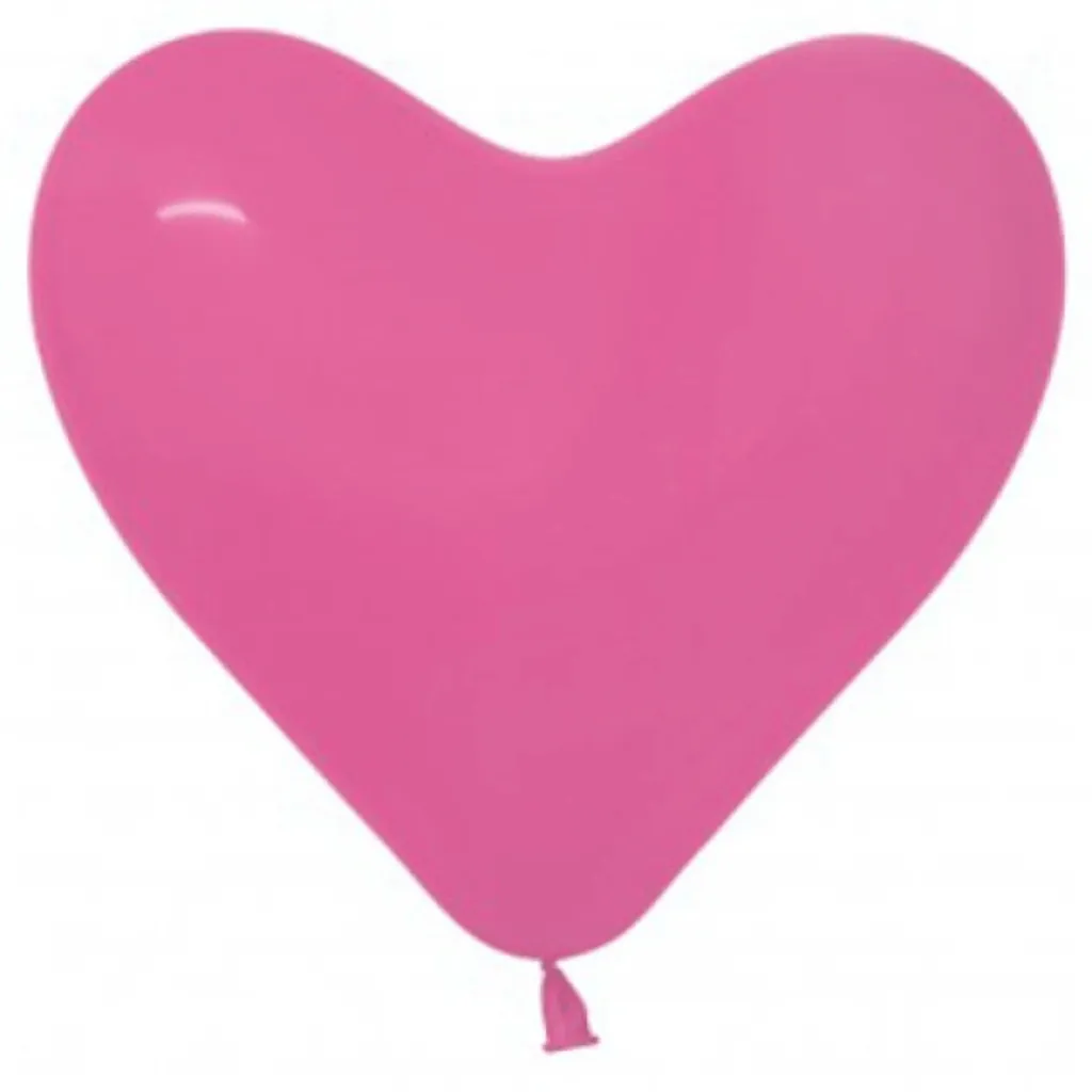 Sempertex 28cm Fuchsia Latex Heart Balloons