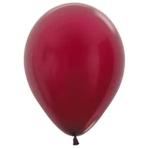 Sempertex 30cm Metallic Burgundy Latex Balloons Pack of 25