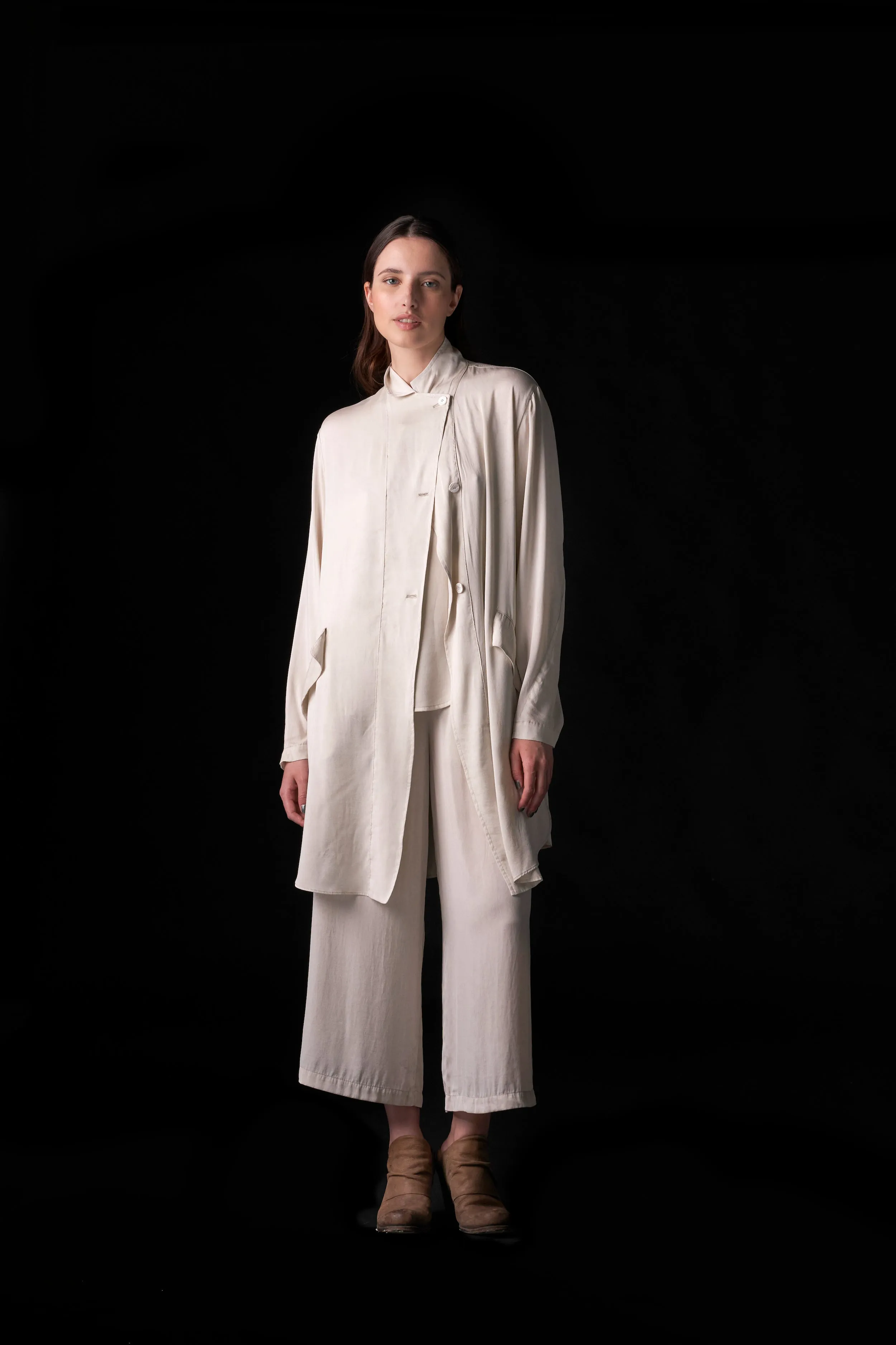 Silk Shirt Jacket Sand