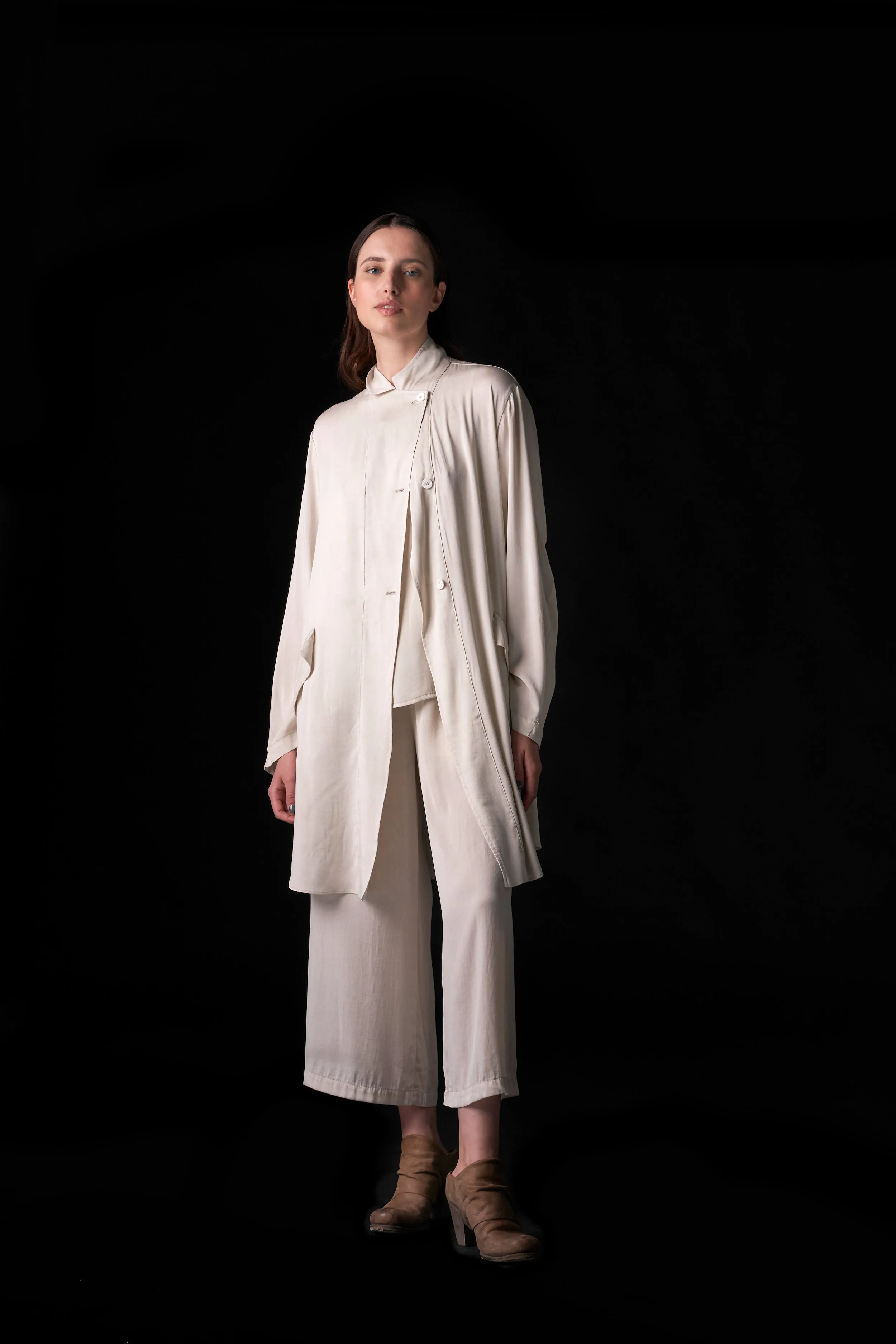 Silk Shirt Jacket Sand