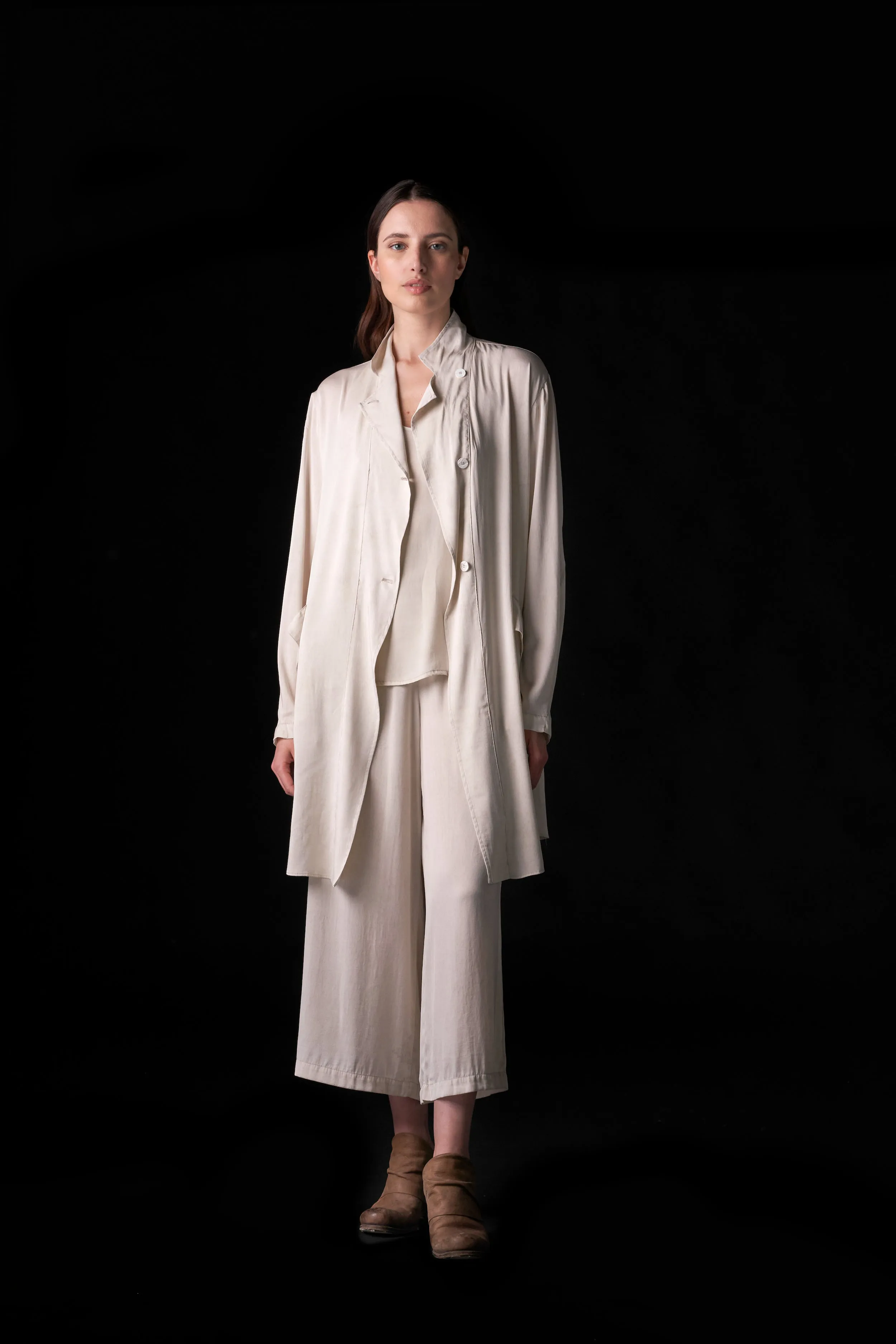Silk Shirt Jacket Sand