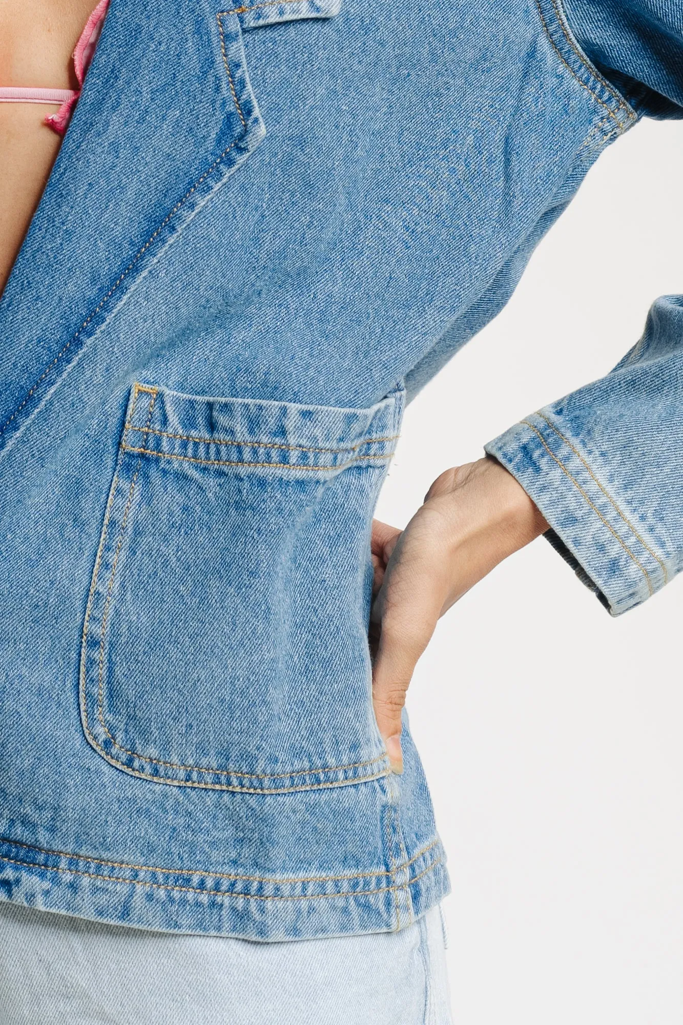Single Breasted Denim Blazer