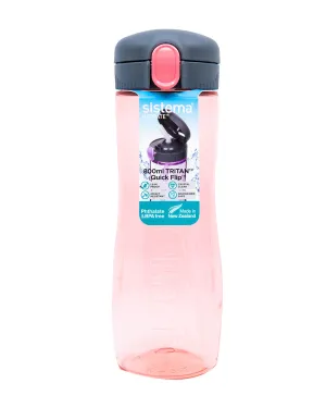 Sistema 800 ml Pink Tritan Quick Flip Water Bottle