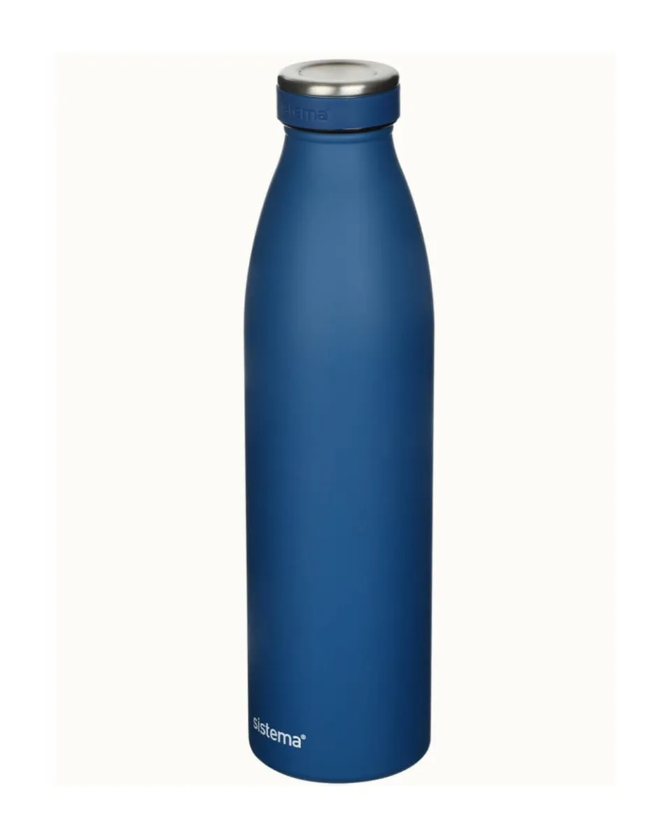 Sistema Stainless Steel Water Bottle Blue 750ML