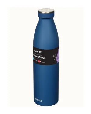 Sistema Stainless Steel Water Bottle Blue 750ML
