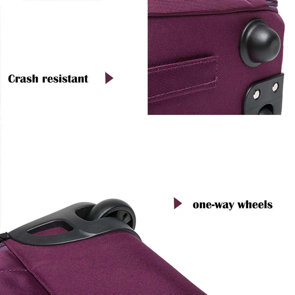 SKYMOVE 19 inches Waterproof Wheeled Rolling Backpack for Adults and School Students Laptop Books Travel Backpack Bag, Purple