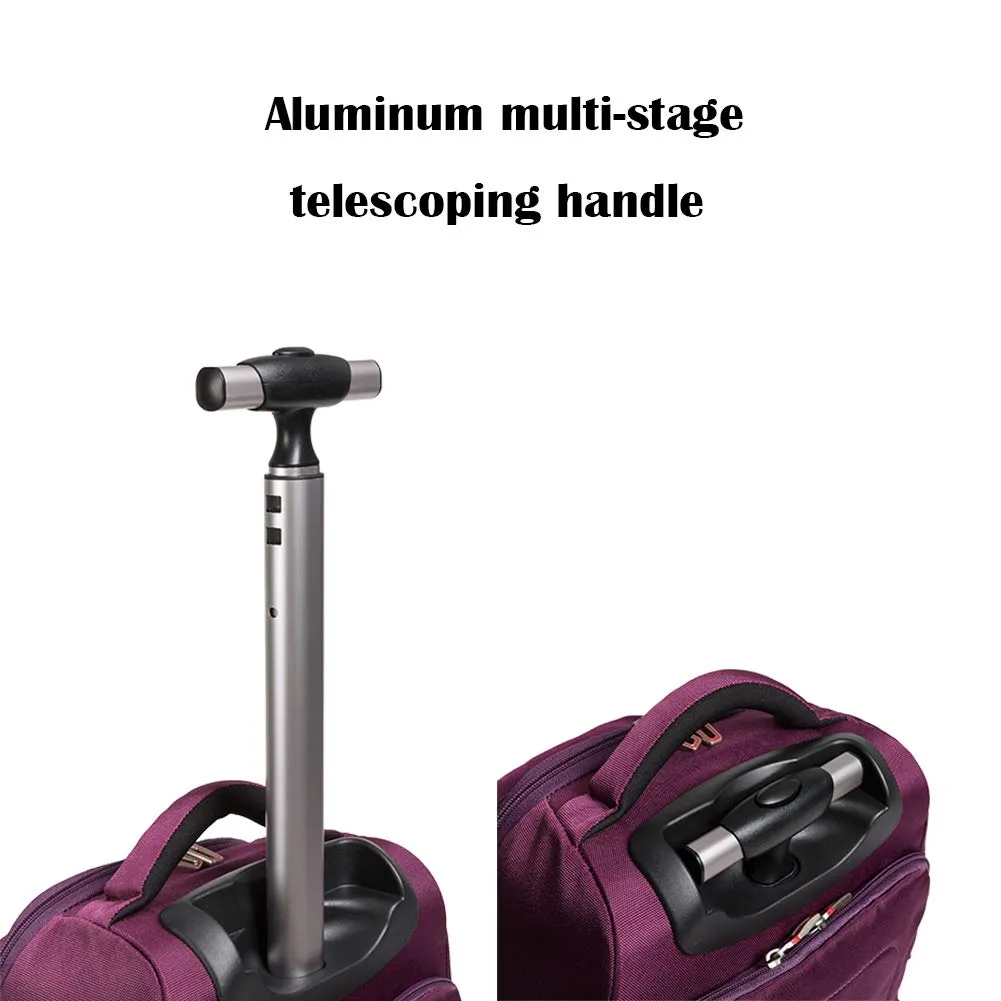 SKYMOVE 19 inches Waterproof Wheeled Rolling Backpack for Adults and School Students Laptop Books Travel Backpack Bag, Purple