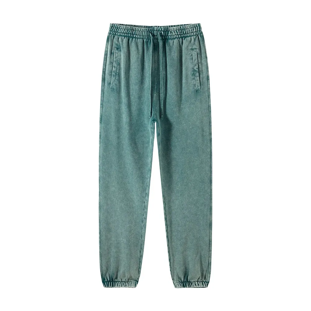 Solid Color Knit Washed Out Sweat Joggers