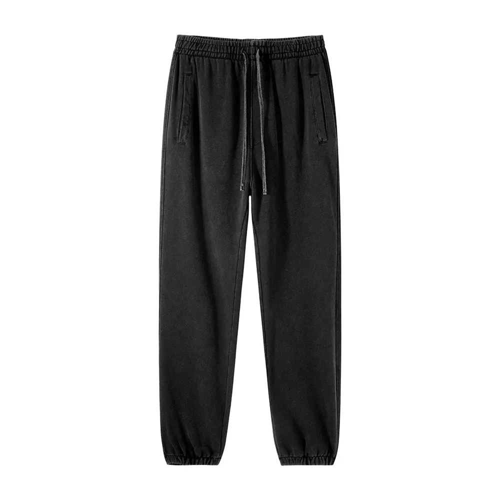 Solid Color Knit Washed Out Sweat Joggers
