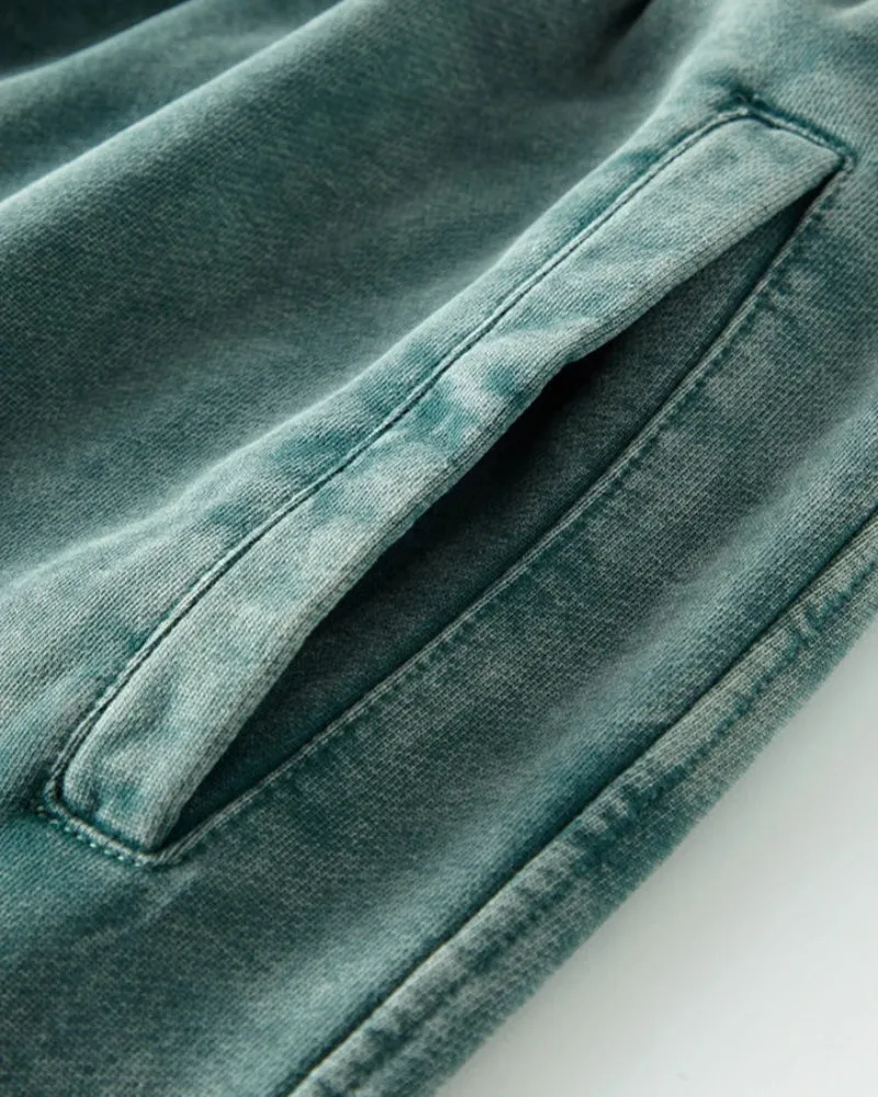 Solid Color Knit Washed Out Sweat Joggers