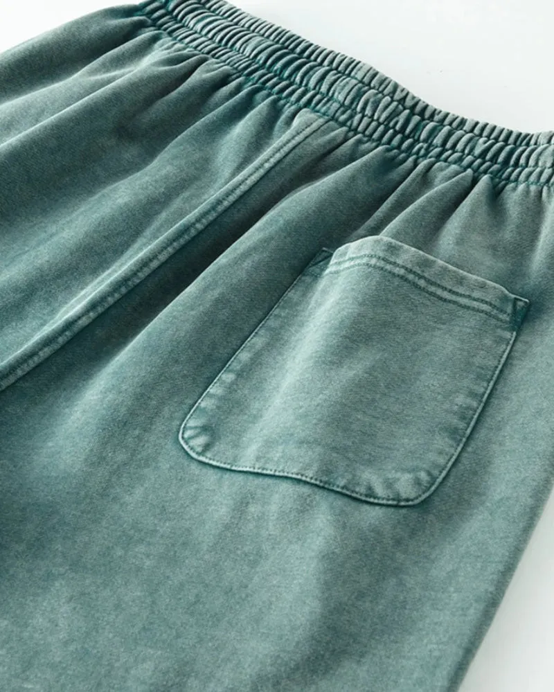 Solid Color Knit Washed Out Sweat Joggers