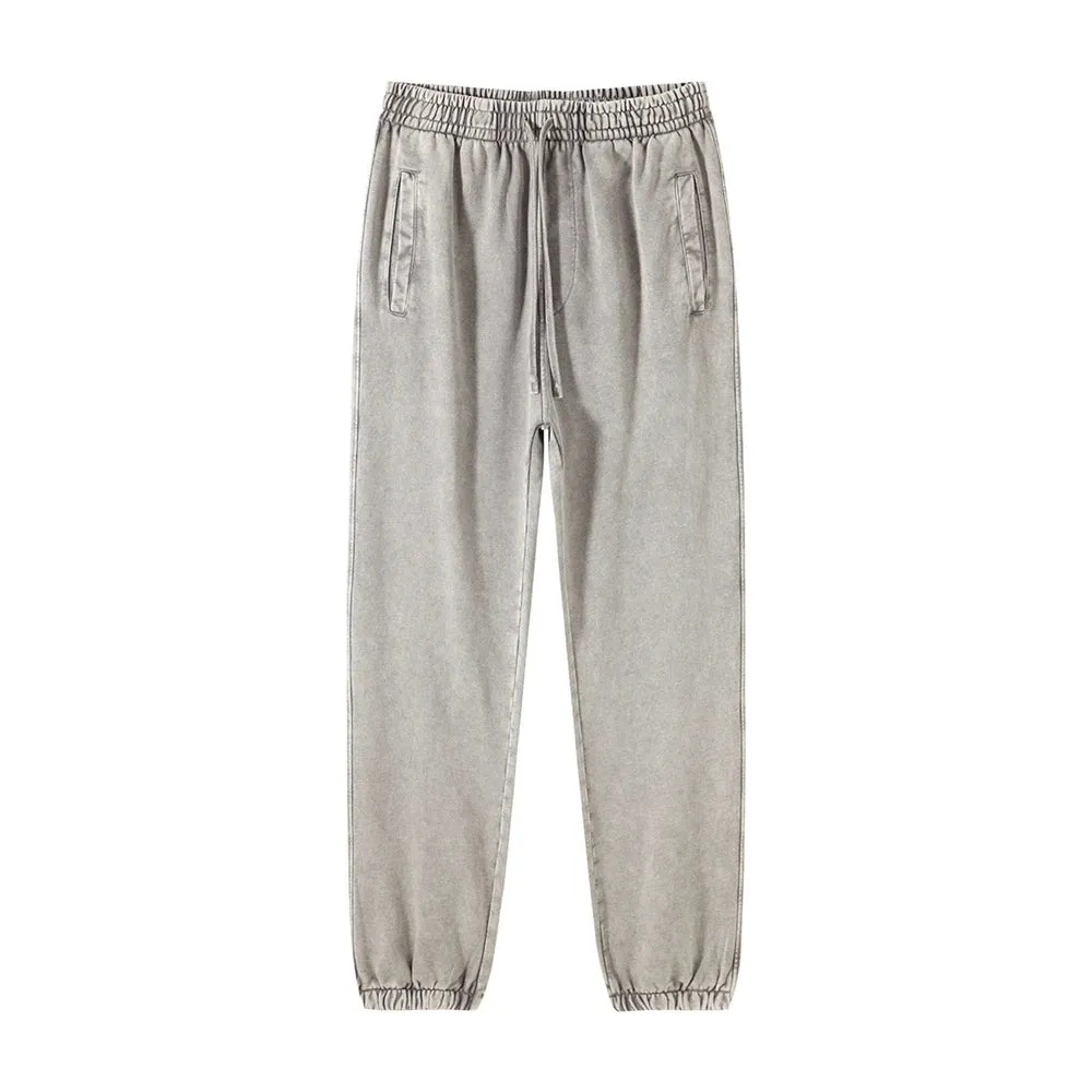 Solid Color Knit Washed Out Sweat Joggers