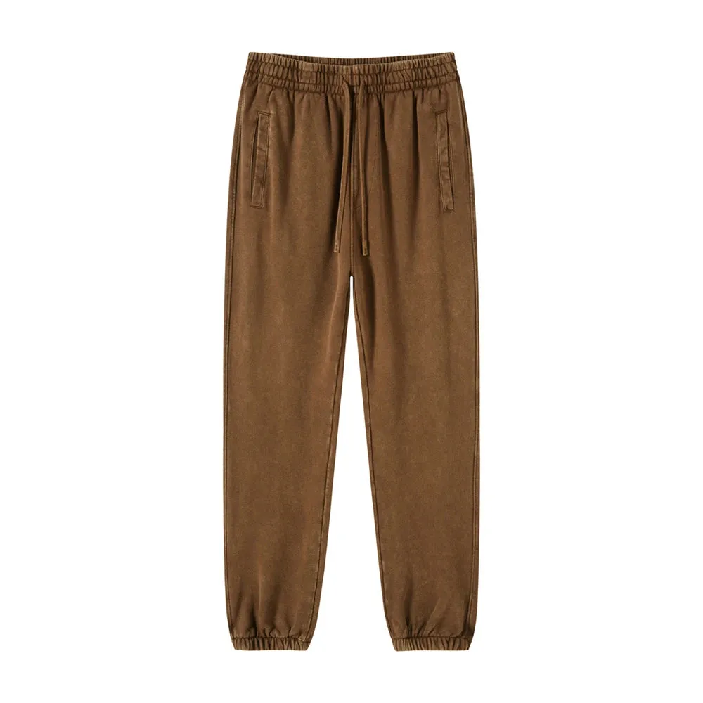 Solid Color Knit Washed Out Sweat Joggers