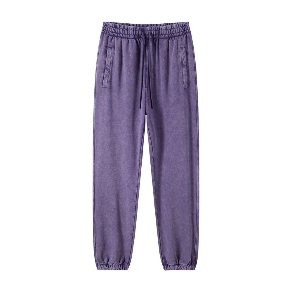 Solid Color Knit Washed Out Sweat Joggers