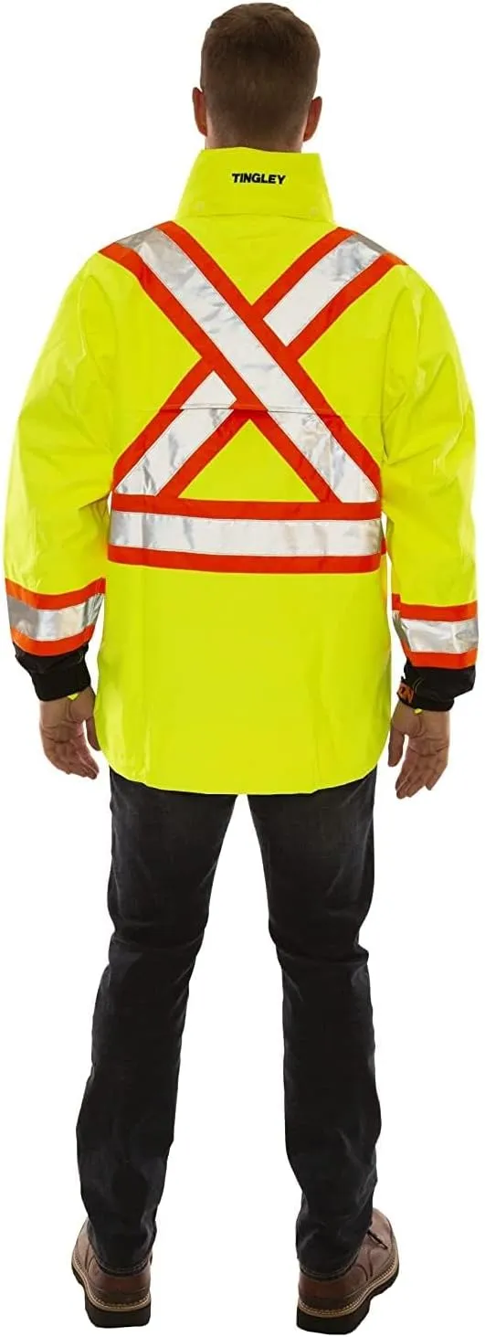 Stay Safe and Visible: 4XL High-Visibility Jacket with Detachable Hood for All Seasons