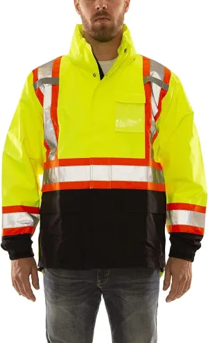 Stay Safe and Visible: 4XL High-Visibility Jacket with Detachable Hood for All Seasons