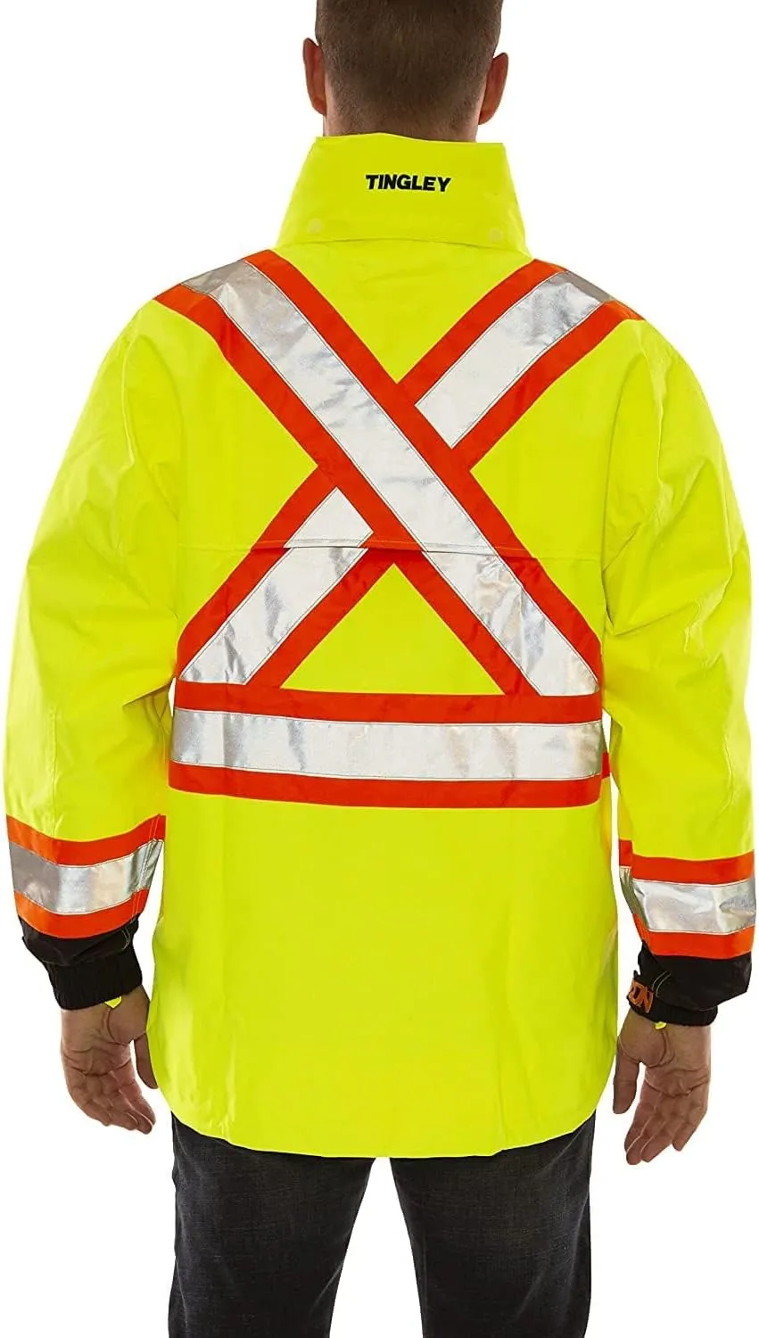 Stay Safe and Visible: 4XL High-Visibility Jacket with Detachable Hood for All Seasons