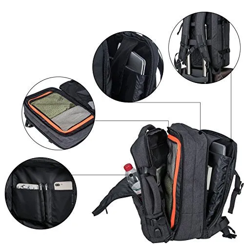 Travel Laptop Backpack 35L Flight Approved Carry On Weekender Bag Backpack Expandable With Usb